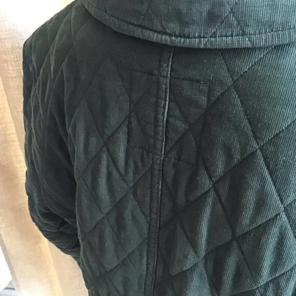 Talbots XL Women’s Quilted Jacket Corduroy Hunter Green Barn/Fisherman Core - Picture 4 of 16